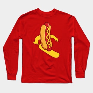 Hot Dog Snowboarder Long Sleeve T-Shirt